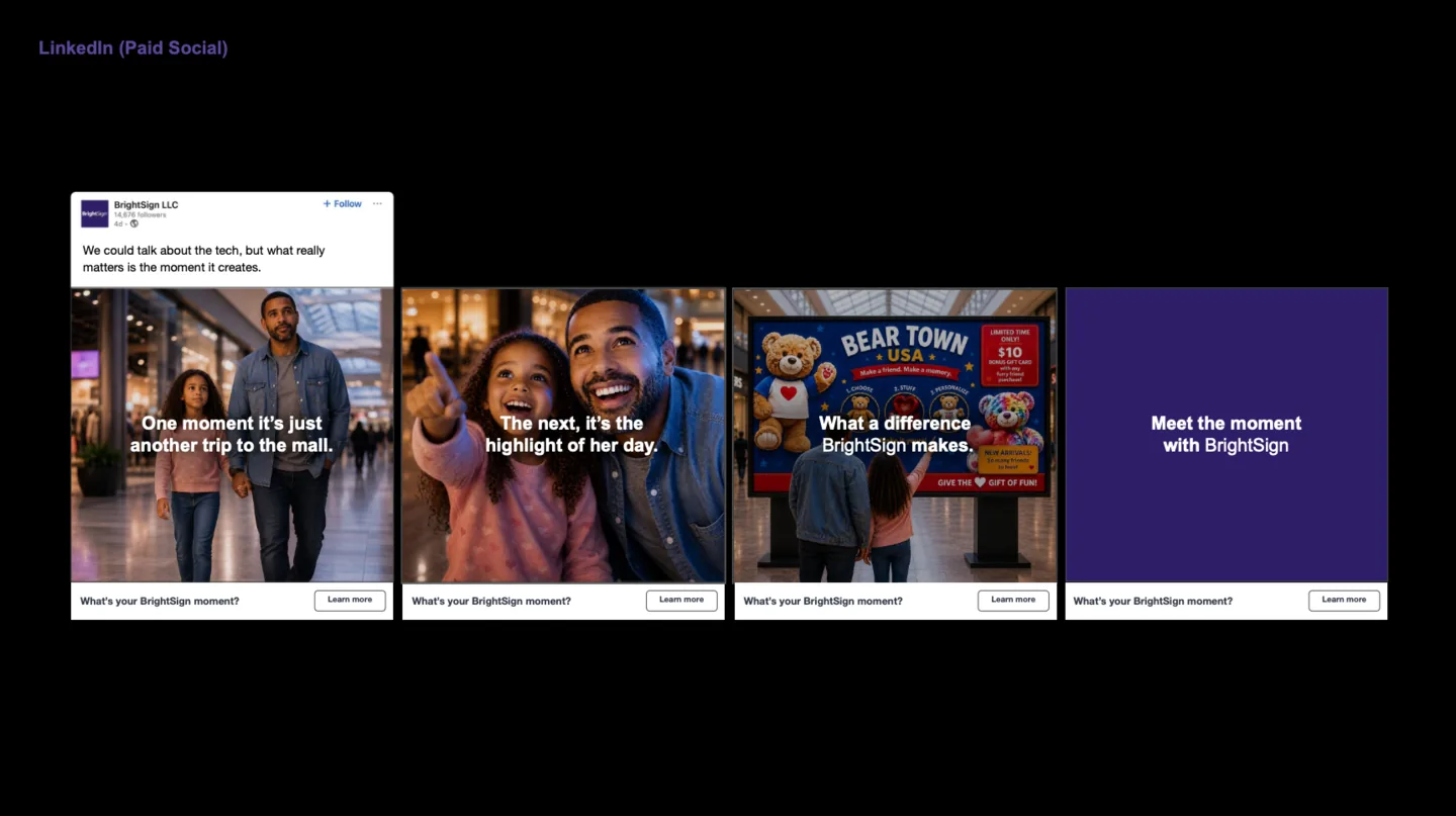 BrightSign LinkedIn carousel: shopping mall
