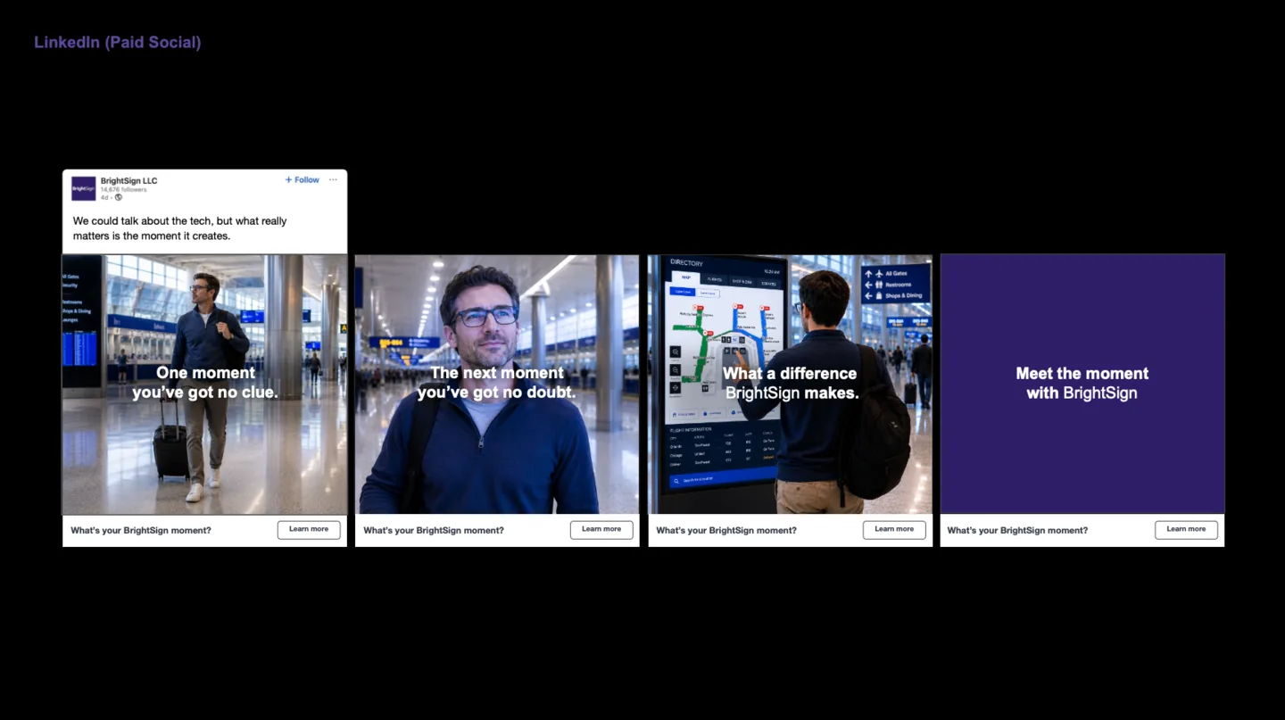 BrightSign LinkedIn carousel: airport