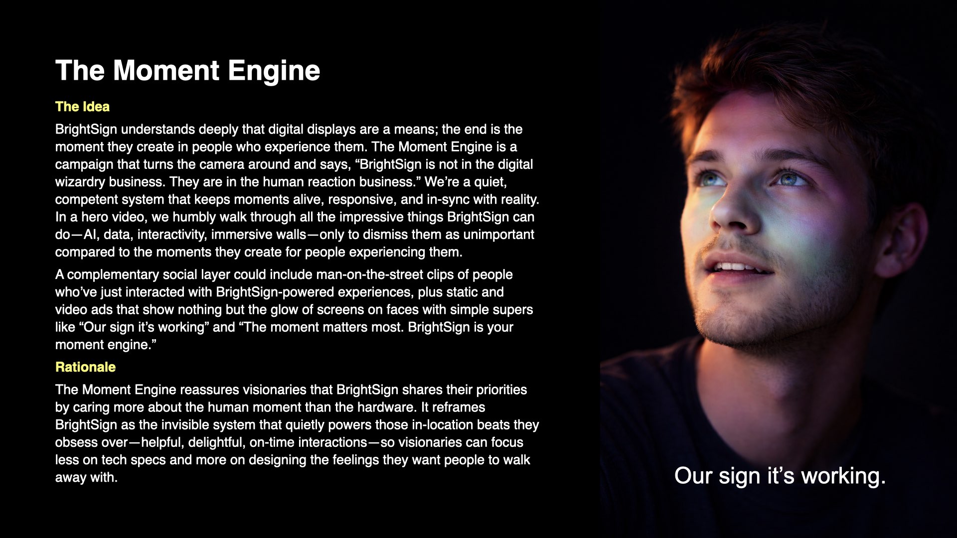 BrightSign Round 1, presentation slide 3