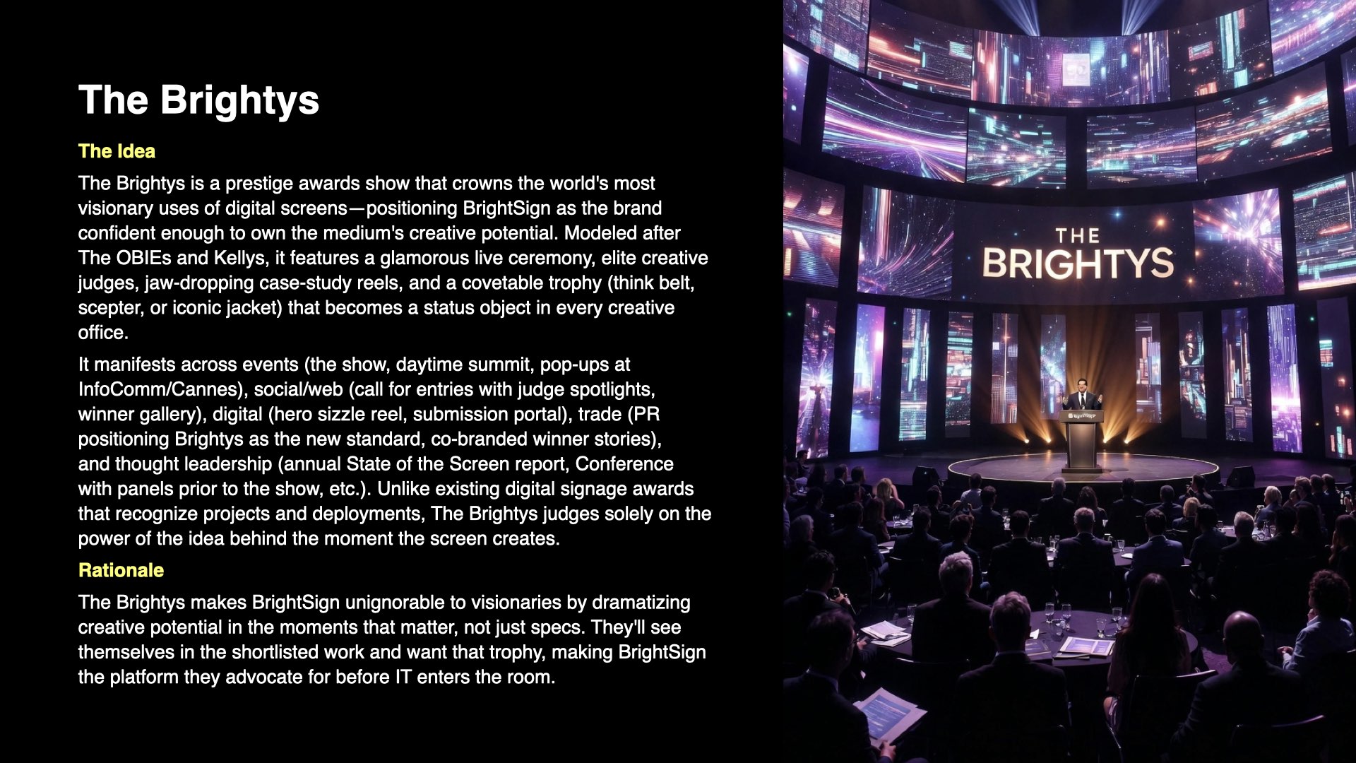 BrightSign Round 1, presentation slide 4