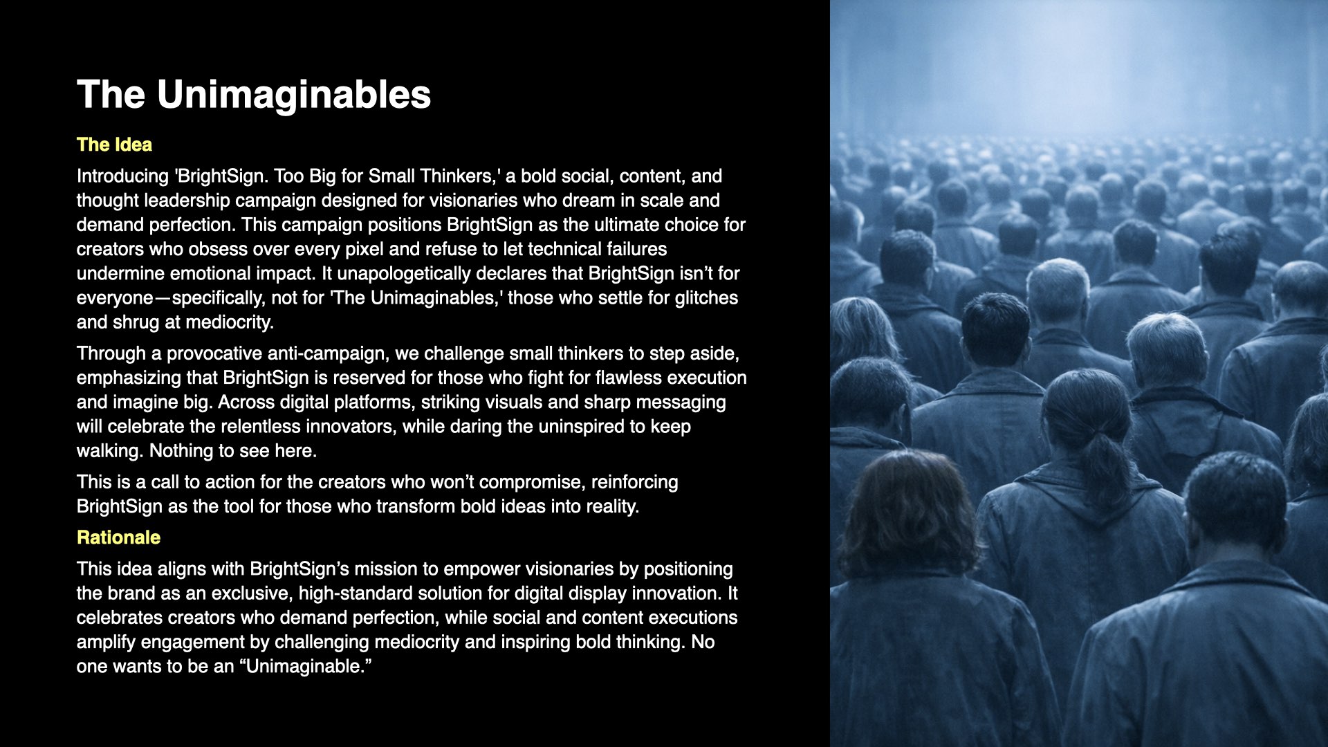BrightSign Round 2, presentation slide 8