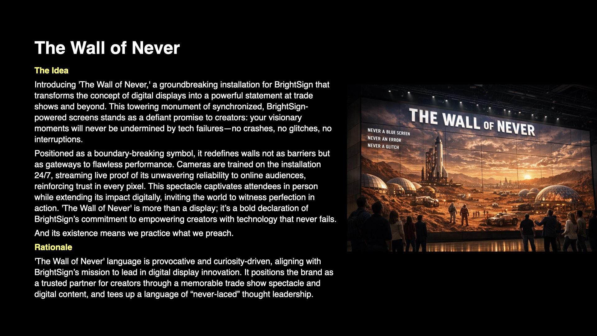 BrightSign Round 2, presentation slide 9
